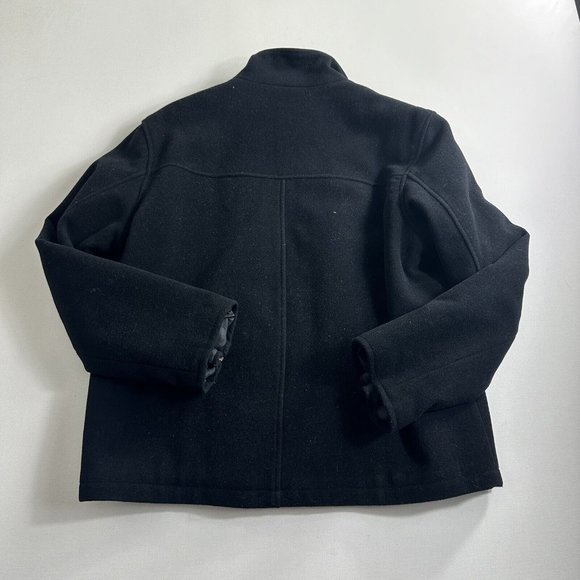 GUESS Coat Jacket Wool Blend Lined Full Zip Pockets Black Mens Size Large Heavy - Picture 2 of 11